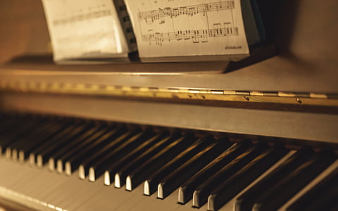 đàn piano, Bàn phím, nhạc cụ, âm nhạc, màu đen, trắng, ghi chú
