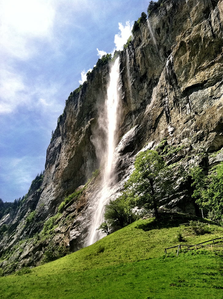 vattenfall, Mountain, vacker natur, landskap, naturen, naturliga