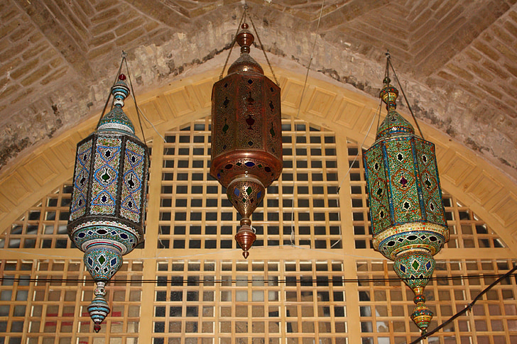 Esfahan, a mecset, Irán, lámpa