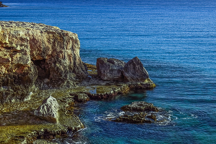 Cliff, Rock, natuur, landschap, zee, erosie, grot