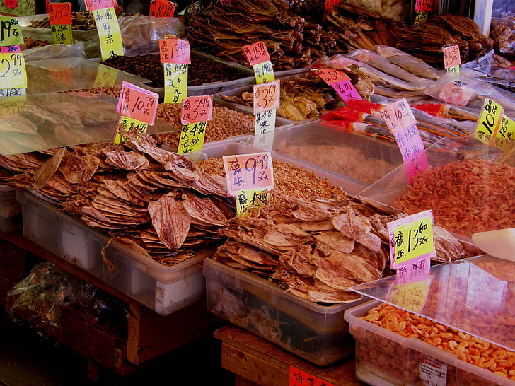 Chinatown, mercat, aliments, carrer, asiàtic, xinès, Sa