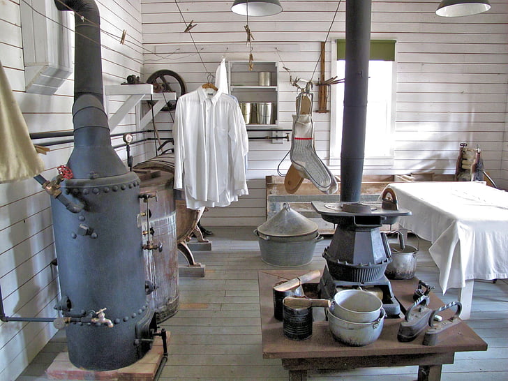 πλυντήριο ρούχων, παλιά, πρωτοπόροι, Αλμπέρτα, Καναδάς, Μουσείο, σε εσωτερικούς χώρους