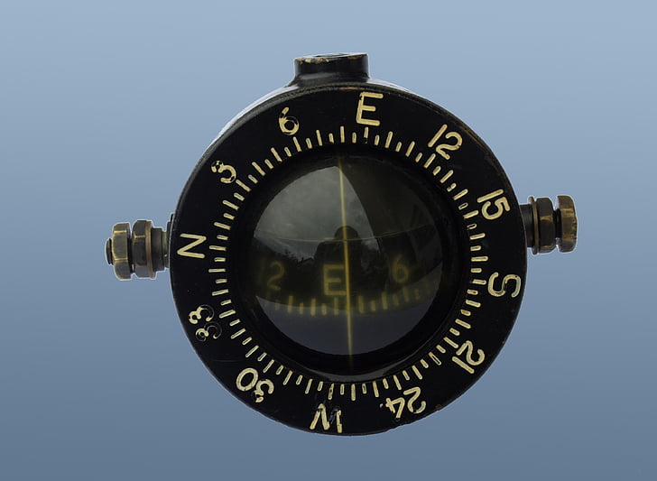 Kompas, starinsko, stari, točka s kompasom, navigacijo, smer, marca