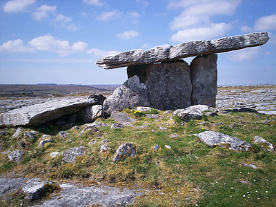 Dolmen, Celtic, artefakt, menhir, Írsko, Poulnabrone, Burren