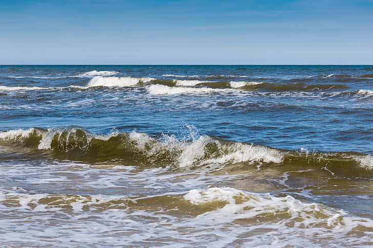 Mar Bàltic, les ones, ones, vent, ona, vacances, escuma de mar