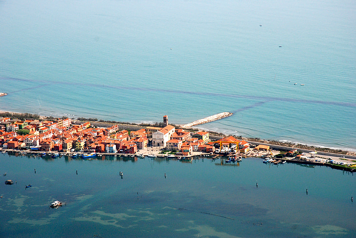 Laguna, Venedig, havet, ø, Campanile, vand, flyvning