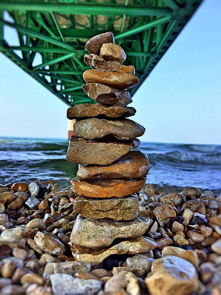 Mackinaw, γέφυρα, πέτρες, ισορροπία