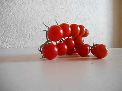 トマト, チェリー トマト, ミニ トマト, 赤, ホワイト, 健康的です, ビタミン