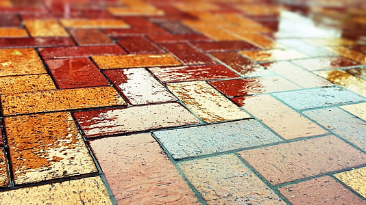 brick, street, urban street, sidewalk, flooring, backgrounds, pattern