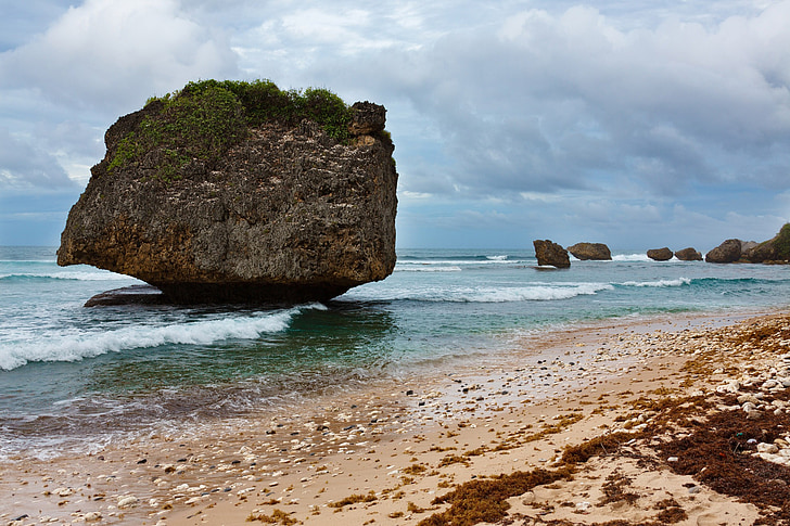 Barbados, meste Bathsheba, Karibská oblasť, pobrežie, Príroda, Ocean, Rock