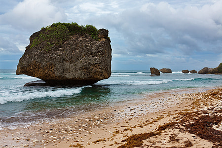 Barbados, Bathsheba, Karib-szigetek, tengerpart, természet, óceán, rock