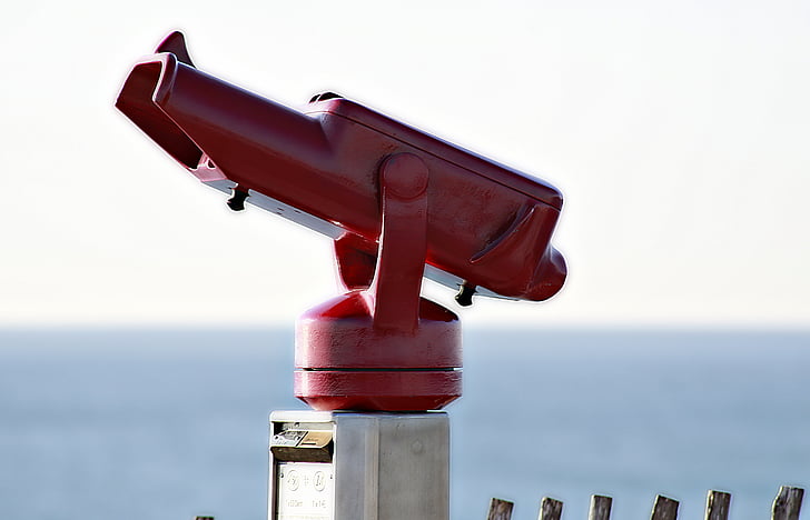 view, telescope, sea, telescope to spotting scope, binoculars, surveillance, water