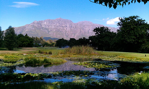 lake, mountain, landscape, water, nature, vision, south africa