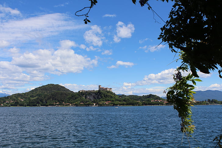 Angera, Castle, Lake, maisema