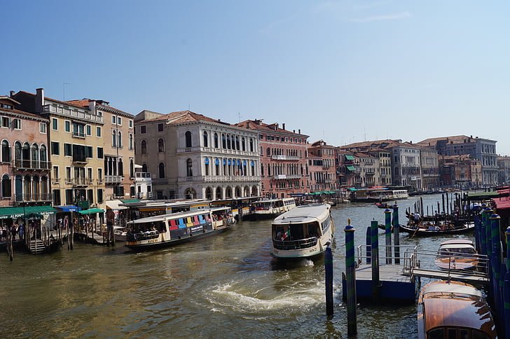 Venetië, Italië, vakantie, oude huizen, kanaal, stad, boten