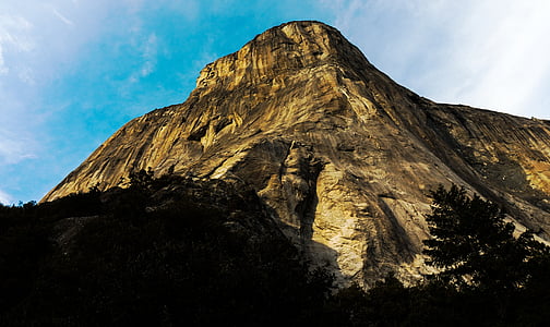 El capitan, klinšu kāpšana, Rocky mountain, stāvas, Yosemite, Nr cilvēki, mākonis - debesis
