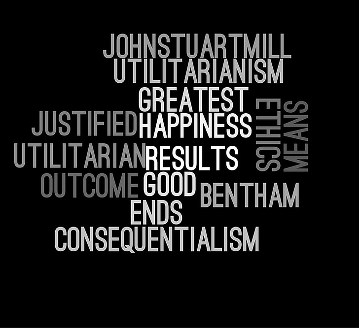 ethics, wordcloud, utilitarianism, john stuart mill, note, quote, message