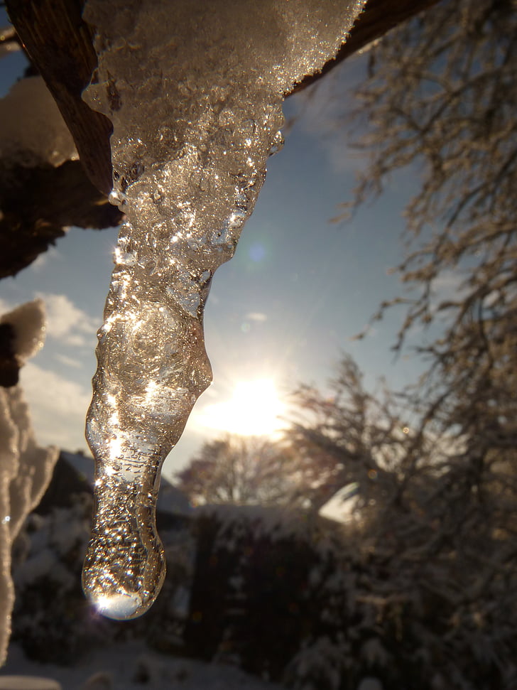 Icicle, glace, froide, hiver