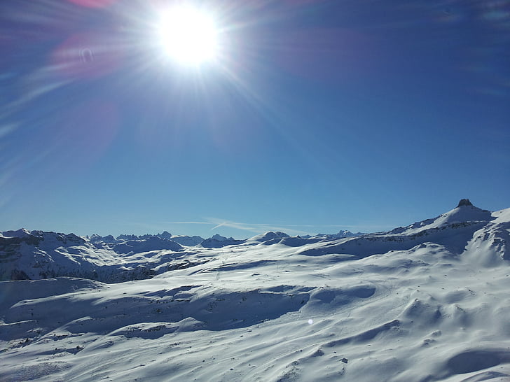 vuoret, lumi, Alpine, aurinkoinen, Sun, talvi, Mountain