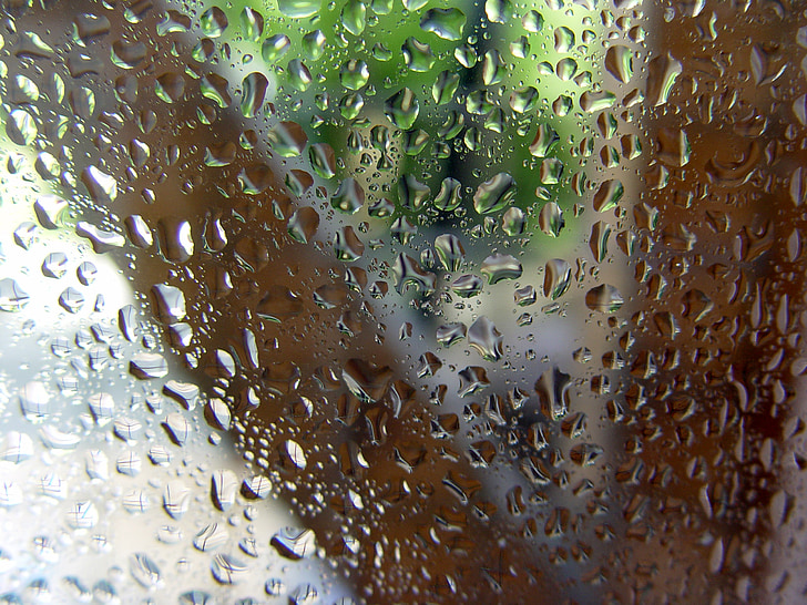 kropla wody, szkło, okno, wody, mgły, przezroczyste, kroplówki