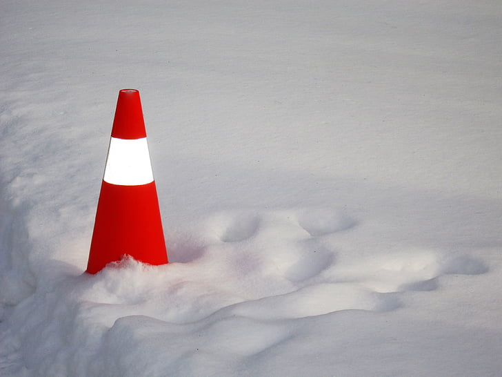 snow, cone, winter, season, colors, tones, red