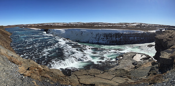 Islandia, lingkaran emas, air terjun, air, alam, terkenal, Pariwisata