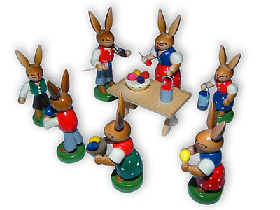 Paskalya tavşanı, rakamlar, renkli, Paskalya, boya, yumurta, takım