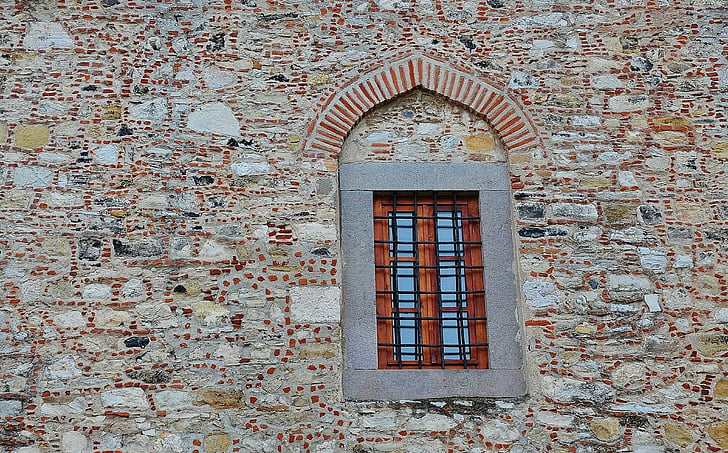 стена, камни, Старый, Кирпич, Грей, здание, Дом