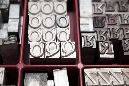 letters, lead characters, lead, uppercase letters, capitals, serifs, book printing