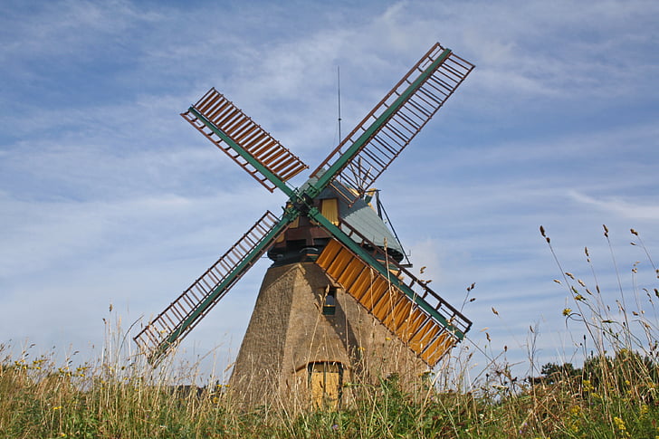 Mühle, Windmühle, Amrum, Wind, Nordsee, Sommer