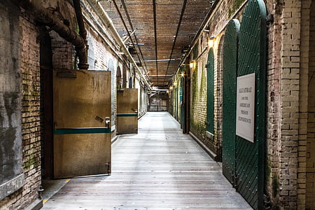 Alcatraz, închisoare, san francisco, de mers pe jos, prime, coridor, arhitectura