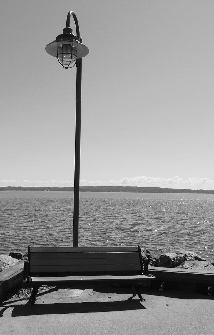 calm, river, relaxation, black And White, sea, water