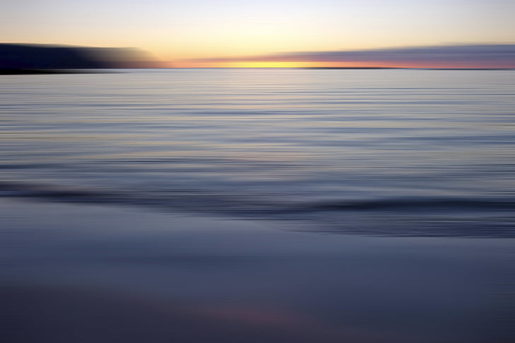 blue, clear, water, sunset, photography, sea, blur