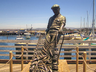 fisherman's dwarf, san francisco, california, usa, tourist attraction, statue, harbor