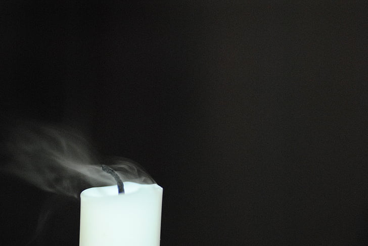 žvakė, liepsna, dūmai, vėjo, oro, gaisro
