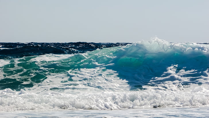 gelombang, Smashing, laut, Pantai, alam, semprot, busa