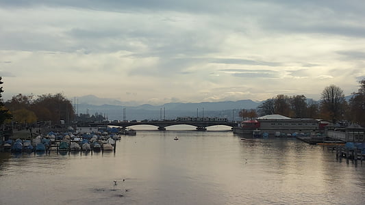 ezers, Zurich, ūdens, sāknēšanas, romantika
