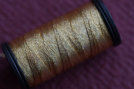 thread, yarn, goldfaden, coil, coiled, rolled up, haberdashery