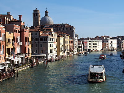 Benátky, Canale grande, spuštění počítače, vodní cesta, město, voda, Venezia