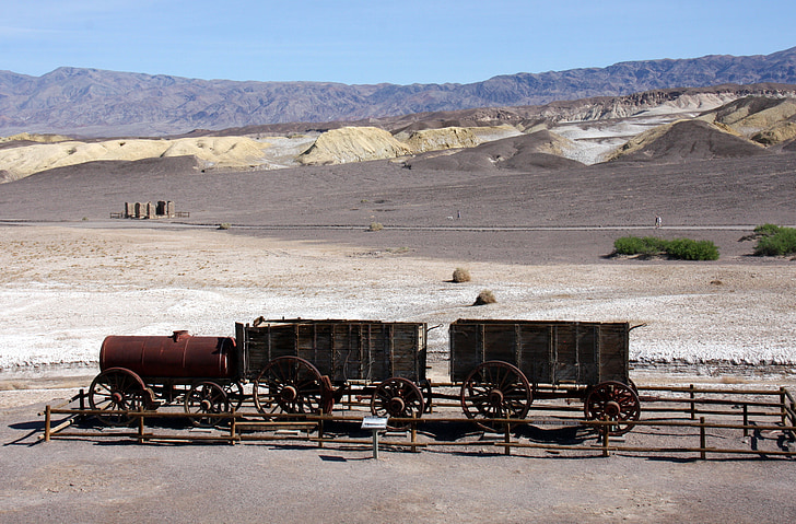 Death valley, Mine, vagn, nationalparken, landskap, natursköna, vacker natur