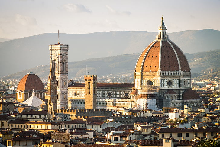 Florence, Itālija, dome, katedrālē, arhitektūra, pilsēta, pieminekļu