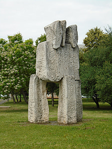 Statue, moderne, Wohnsiedlung, Stein, Kunst, Skulptur, moderne Skulptur