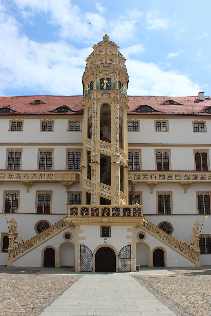 wendelstein, spiral staircase, renaissance, castle, saxony, torgau, architecture