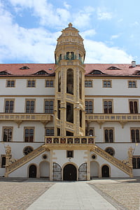 Wendelstein, escada em espiral, Renascença, Castelo, Saxônia, Torgau, arquitetura