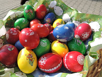 Paskah, telur, berwarna, cambuk, musim semi, Kelinci, gadis kelinci