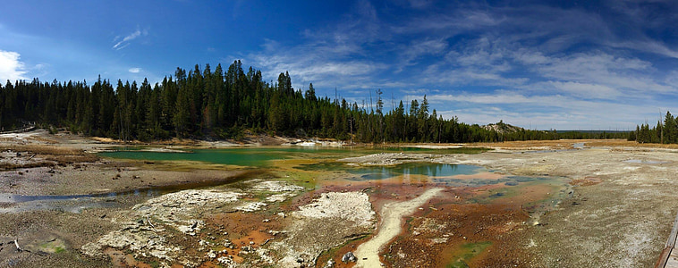 Yellowstone, Národní, parku, Wyoming, Příroda, krajina, voda