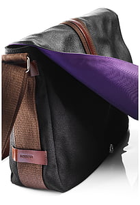 sac, en cuir, noir, isolé, mode, objet unique, Accessoires personnels