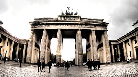 Berlin, Brandenburgi kapu, Németország, Landmark, Quadriga, épület, tőke