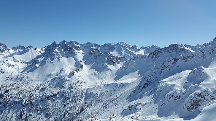 trettachspitze, Allgäu, zimné, sneh, hory, warmatsgundtal, horolezectvo