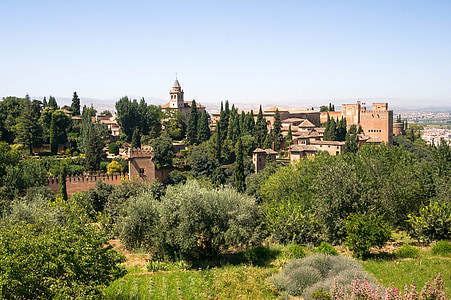 Alhambra, Granada, Španělsko, pevnost, palác, budova, slavný
